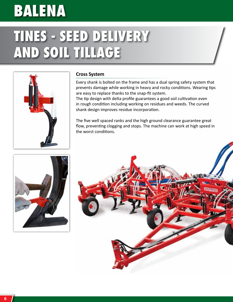 Balena, Tines - seed delivery and soil tillage | Maschio Gaspardo BALENA User Manual | Page 6 / 24