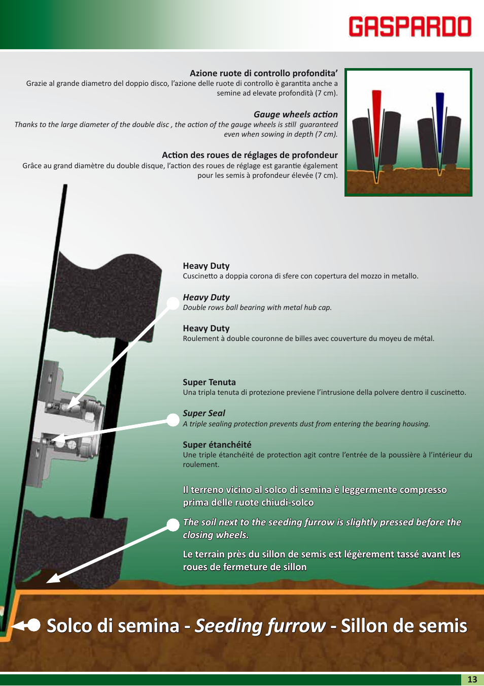 Solco di semina - seeding furrow - sillon de semis | Maschio Gaspardo RENATA User Manual | Page 13 / 24