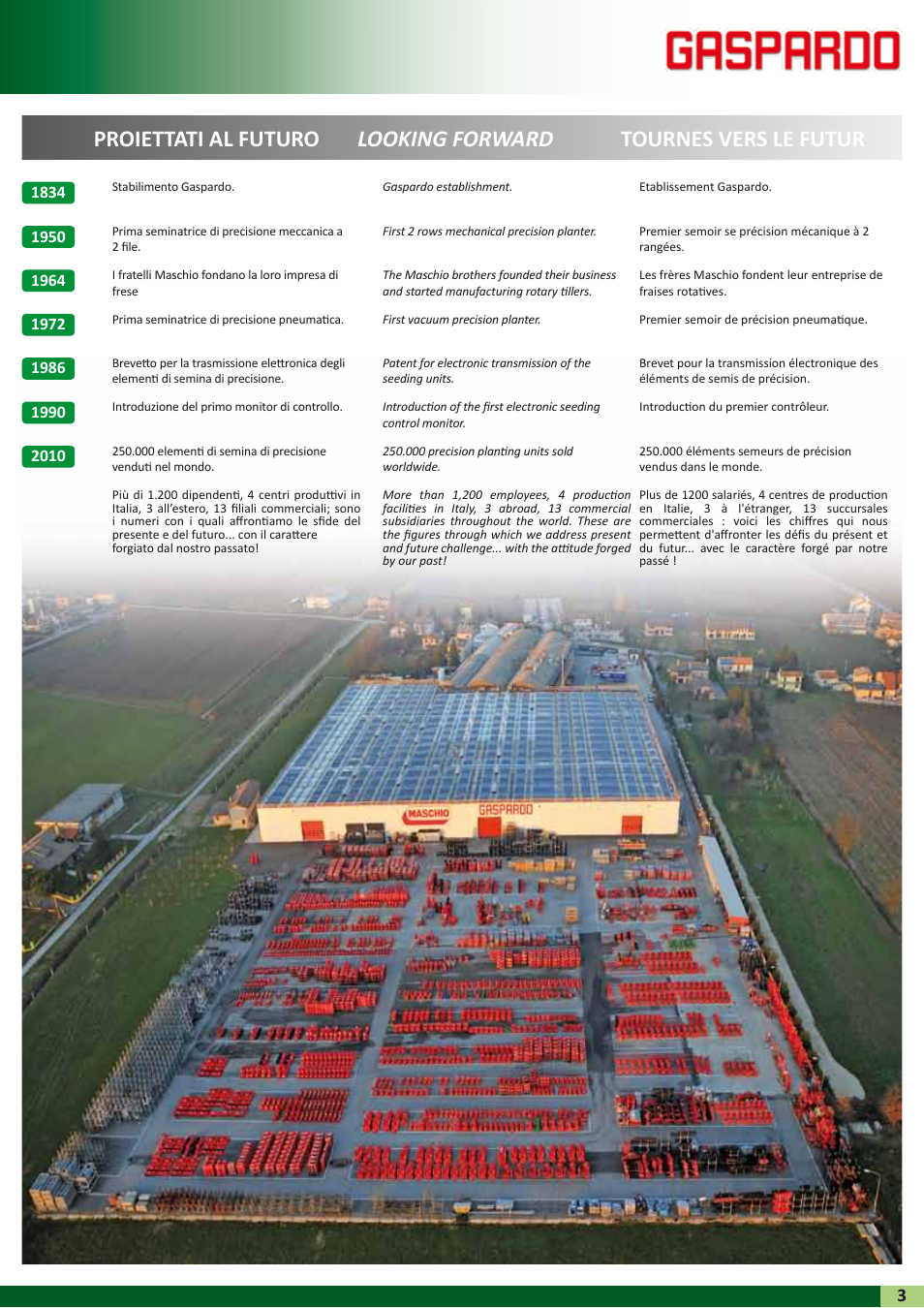 Proiettati al futuro looking forward, Tournes vers le futur | Maschio Gaspardo RENATA User Manual | Page 3 / 24