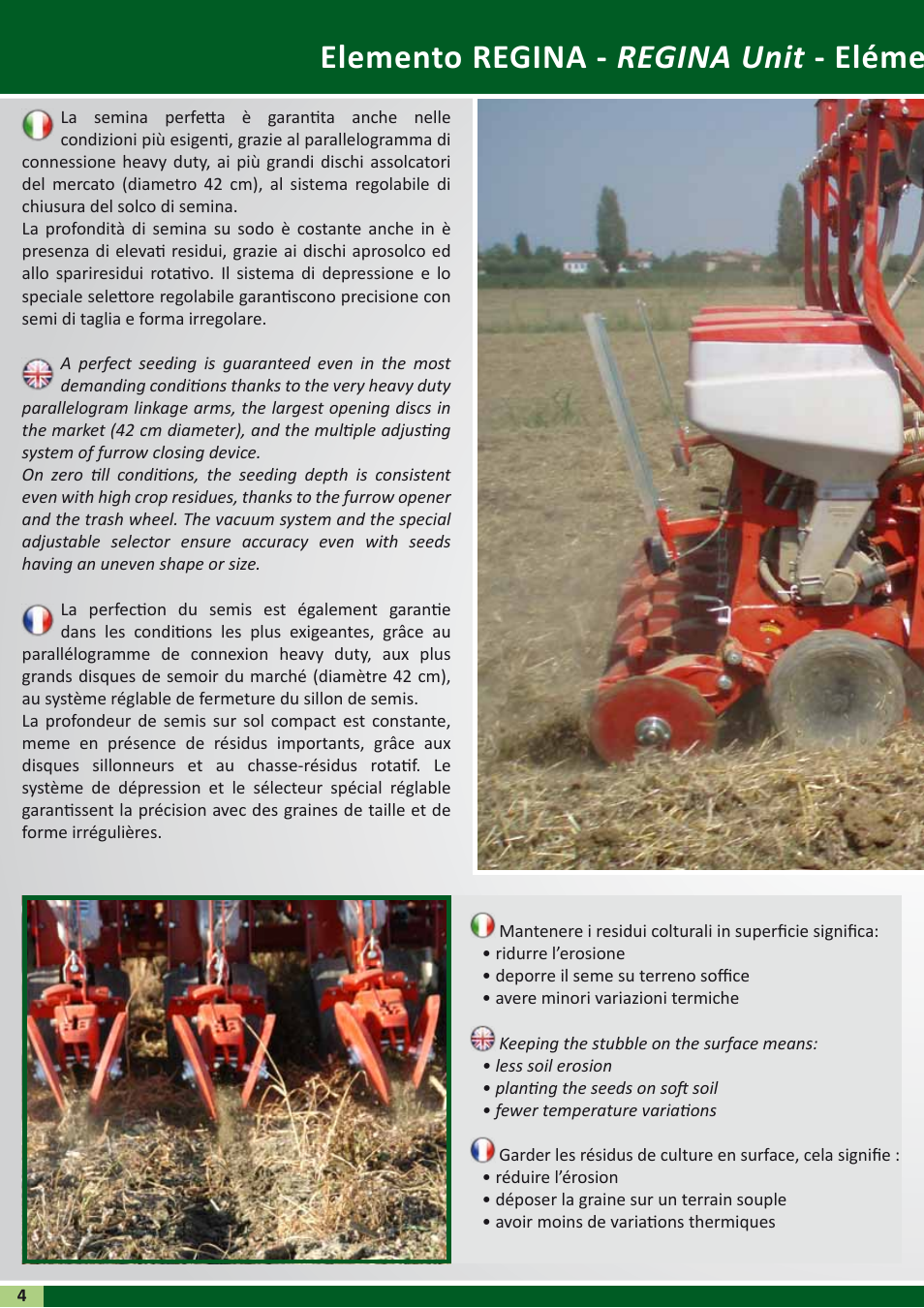 Elemento regina - regina unit - elément regina | Maschio Gaspardo RENATA User Manual | Page 4 / 24