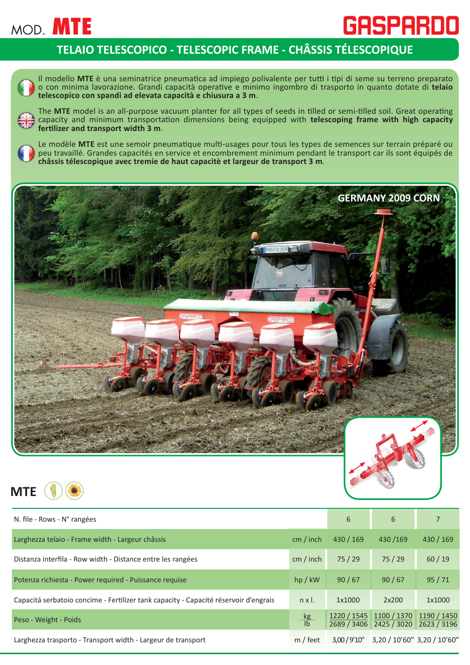 Germany 2009 corn | Maschio Gaspardo MAGICA PLUS User Manual | Page 11 / 16