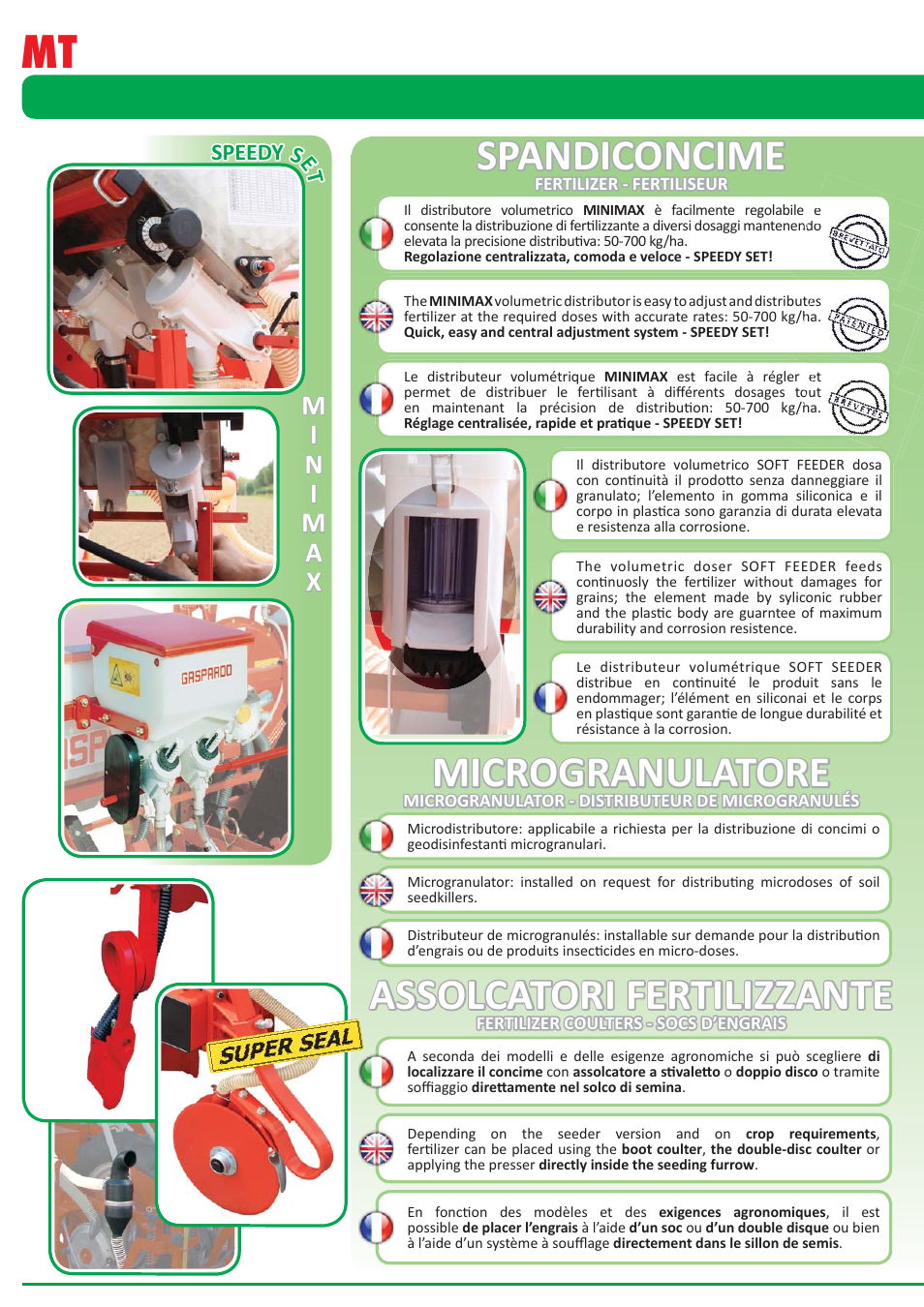 Microgranulatore, Assolcatori fertilizzante, Spandiconcime | Maschio Gaspardo MAGICA PLUS User Manual | Page 6 / 16