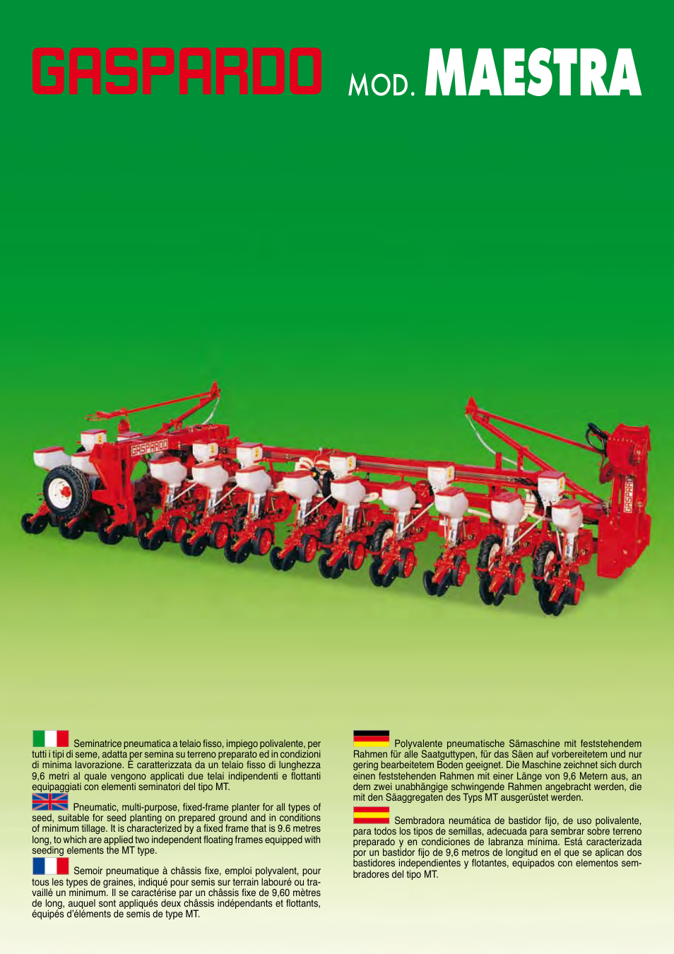 Maschio Gaspardo MAESTRA User Manual | 10 pages