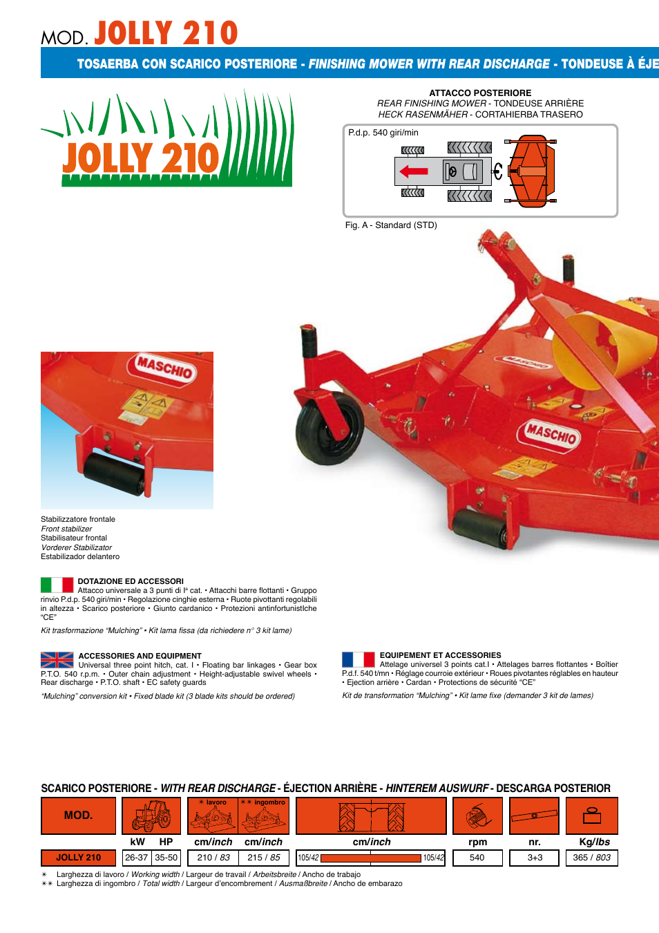 Jolly 210 | Maschio Gaspardo JOLLY SP User Manual | Page 6 / 12