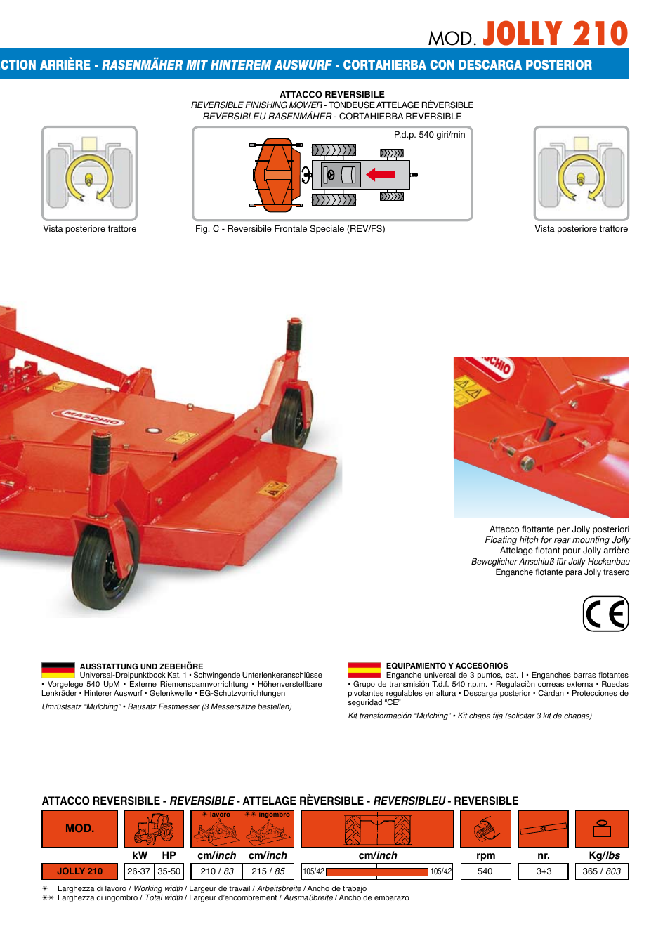 Jolly 210 | Maschio Gaspardo JOLLY SP User Manual | Page 7 / 12