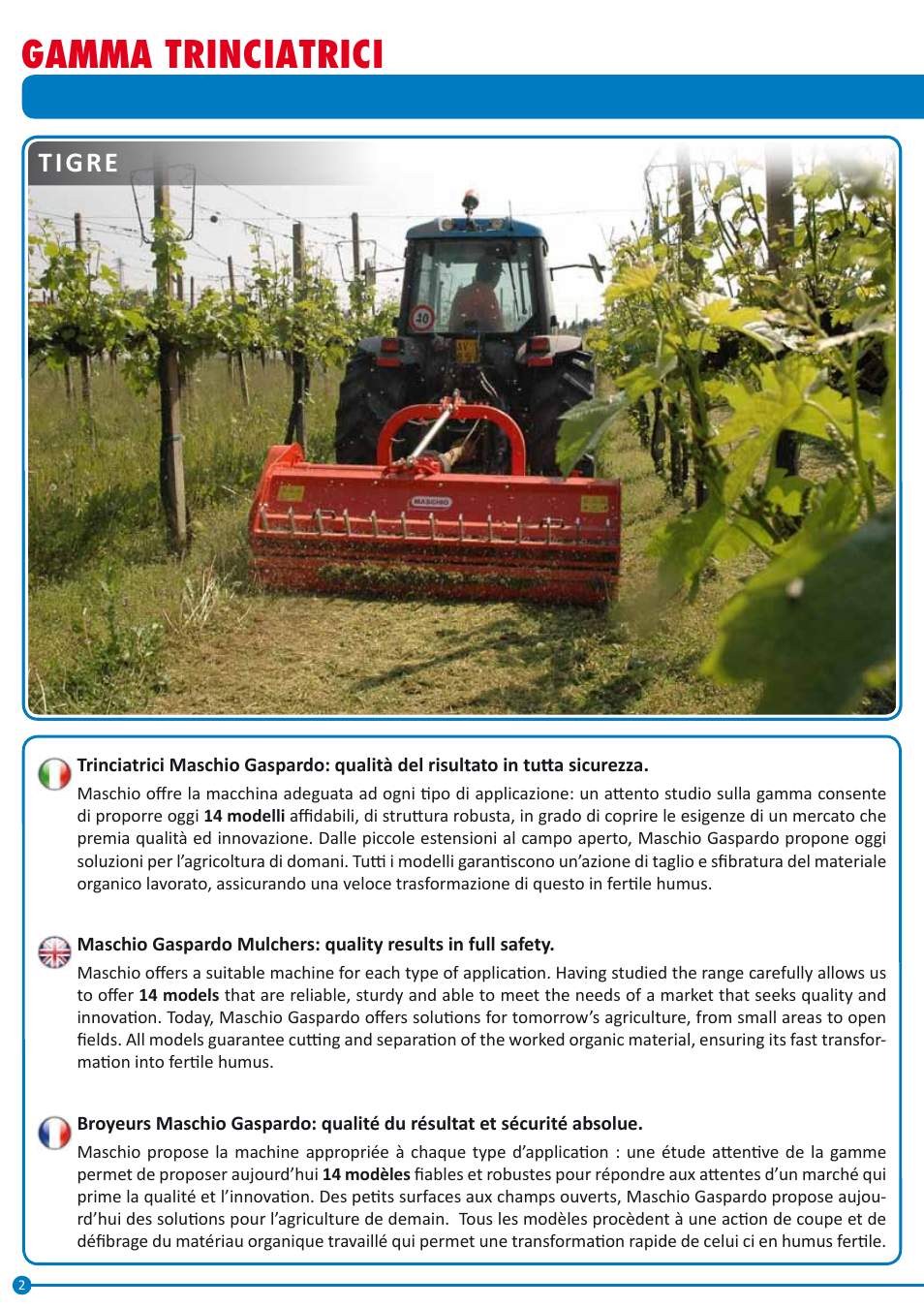 Gamma trinciatrici, Tigre | Maschio Gaspardo LEOPARD User Manual | Page 2 / 32