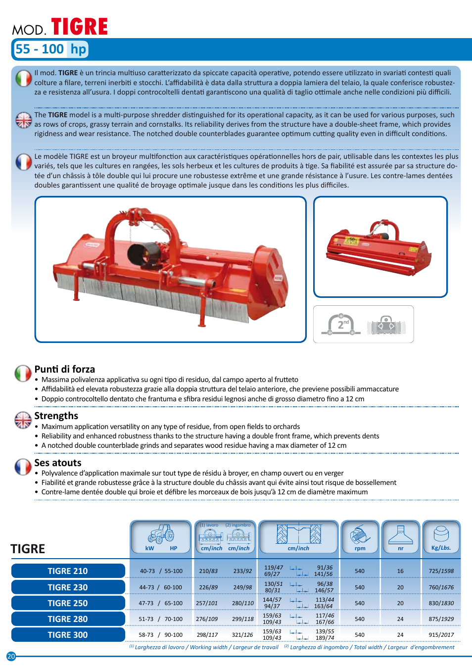 Tigre, Punti di forza, Strengths | Ses atouts | Maschio Gaspardo LEOPARD User Manual | Page 20 / 32