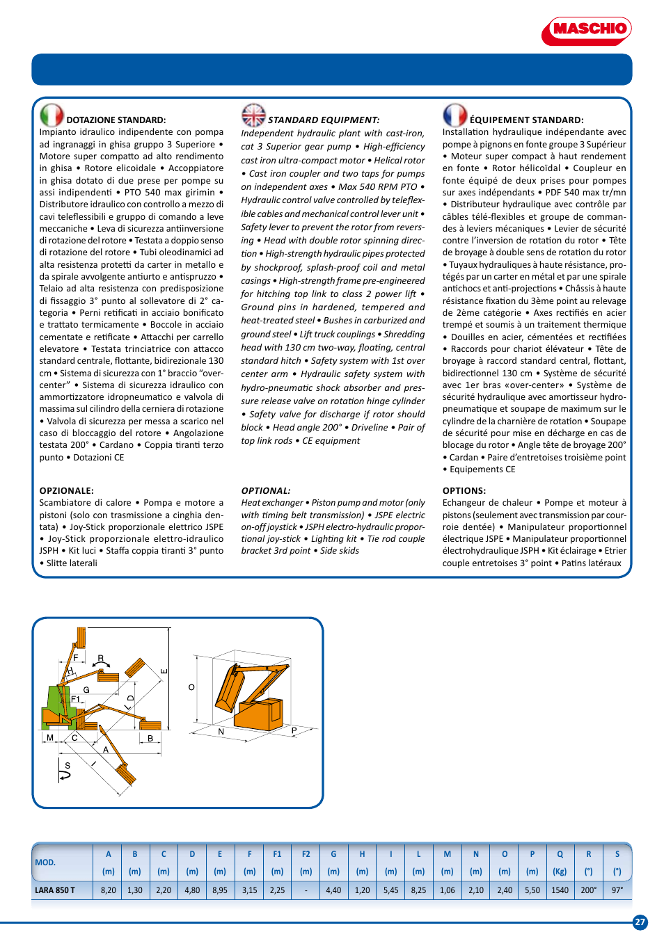 Maschio Gaspardo LARA User Manual | Page 27 / 32