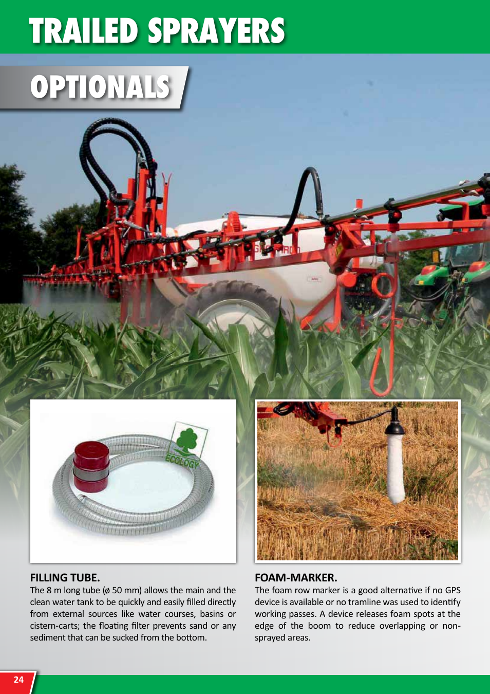 Trailed sprayers, Optionals | Maschio Gaspardo POMPEO S User Manual | Page 24 / 28