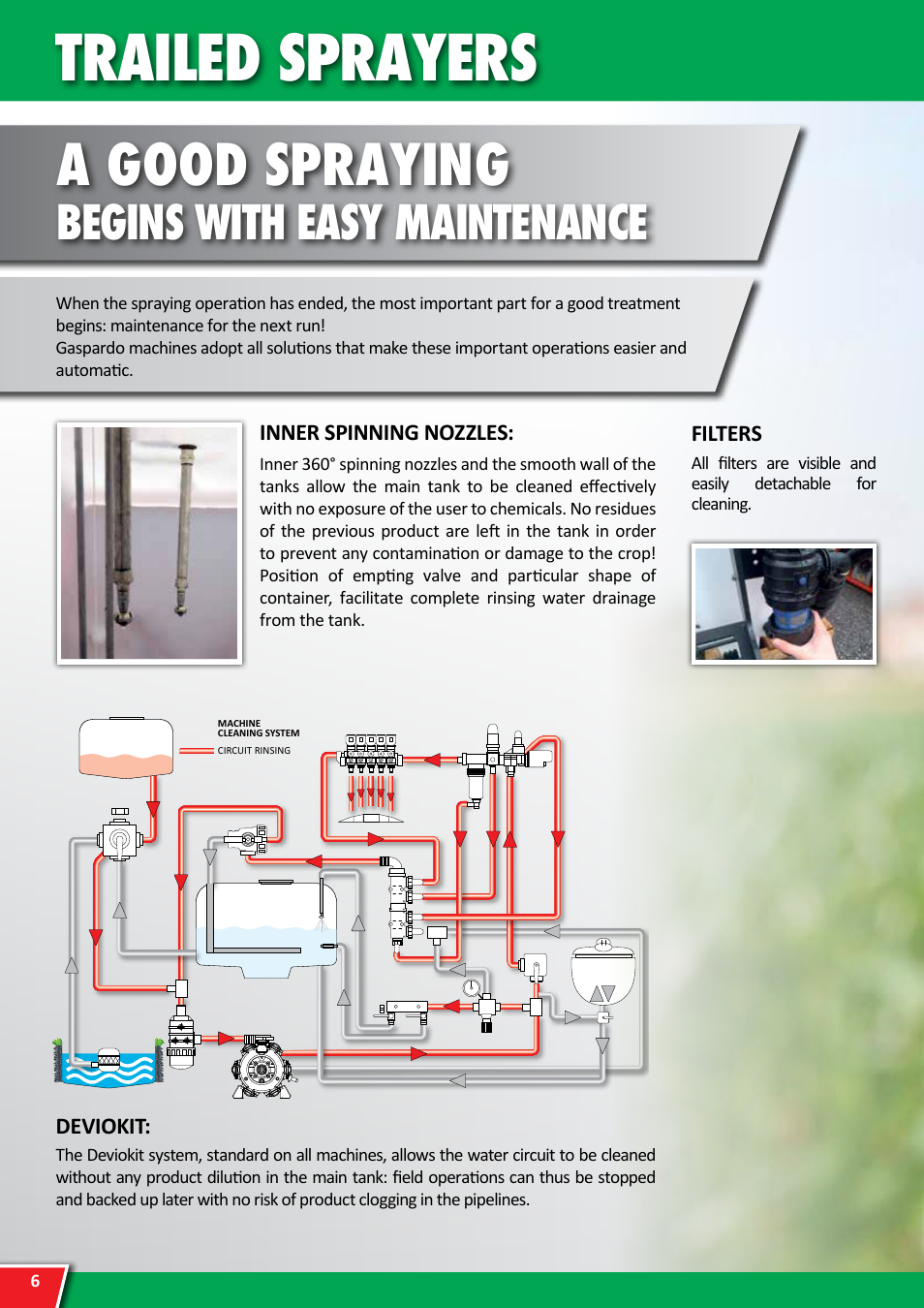 Trailed sprayers, A good spraying, Begins with easy maintenance | Maschio Gaspardo POMPEO S User Manual | Page 6 / 28