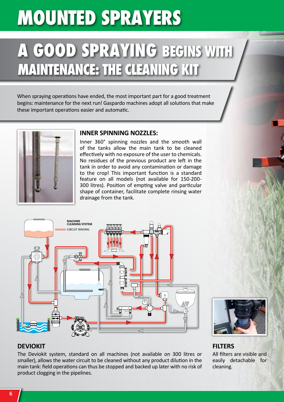 Mounted sprayers, A good spraying, Begins with maintenance: the cleaning kit | Maschio Gaspardo SATURNO FRONTAL User Manual | Page 6 / 20