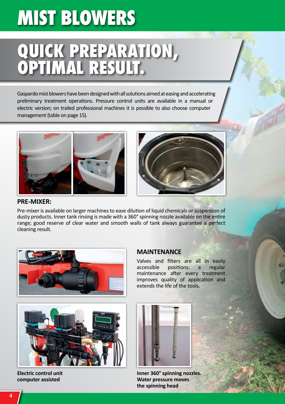 Mist blowers, Quick preparation, optimal result | Maschio Gaspardo APOLLO User Manual | Page 4 / 16