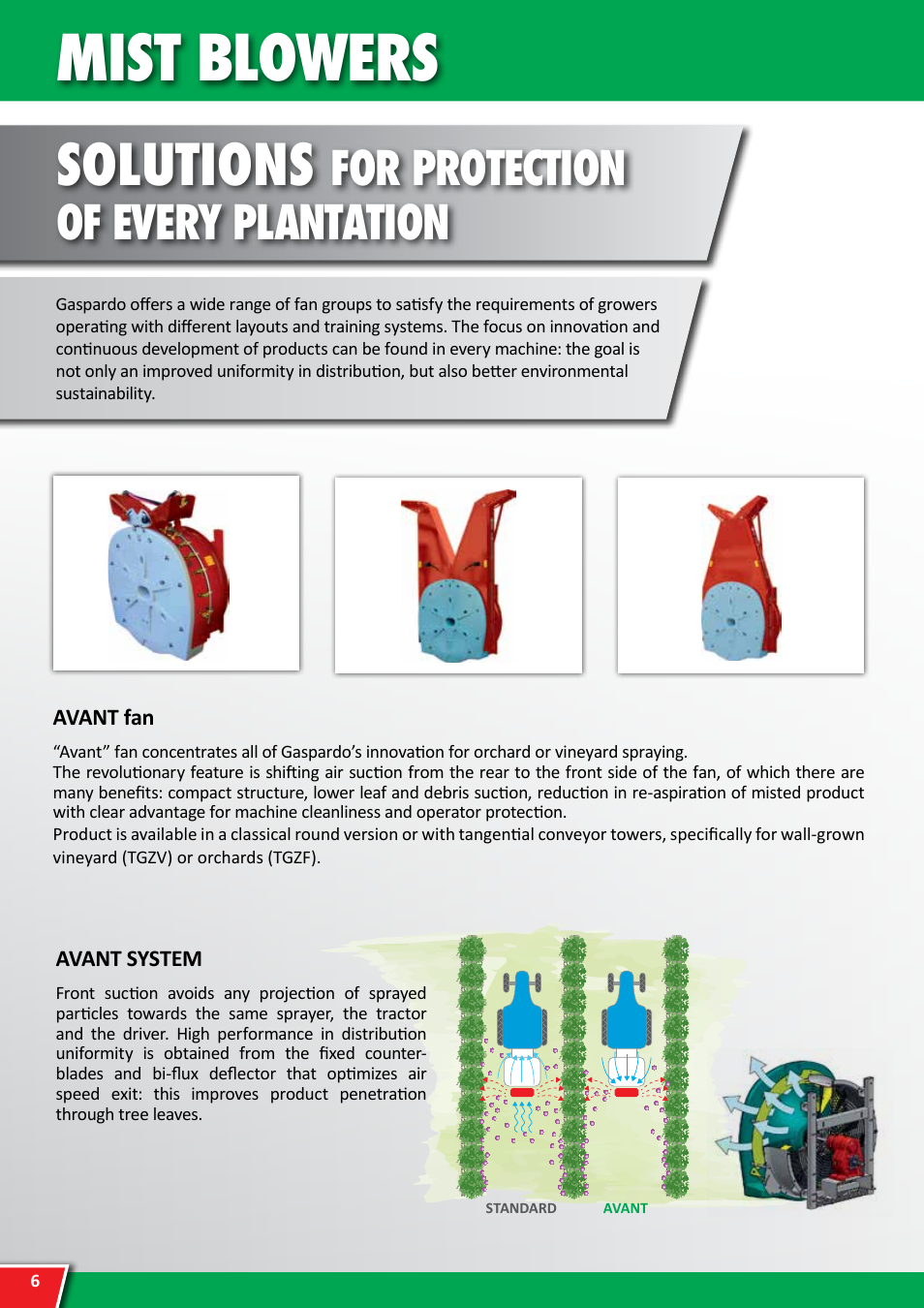 Mist blowers, Solutions, For protection of every plantation | Maschio Gaspardo APOLLO User Manual | Page 6 / 16