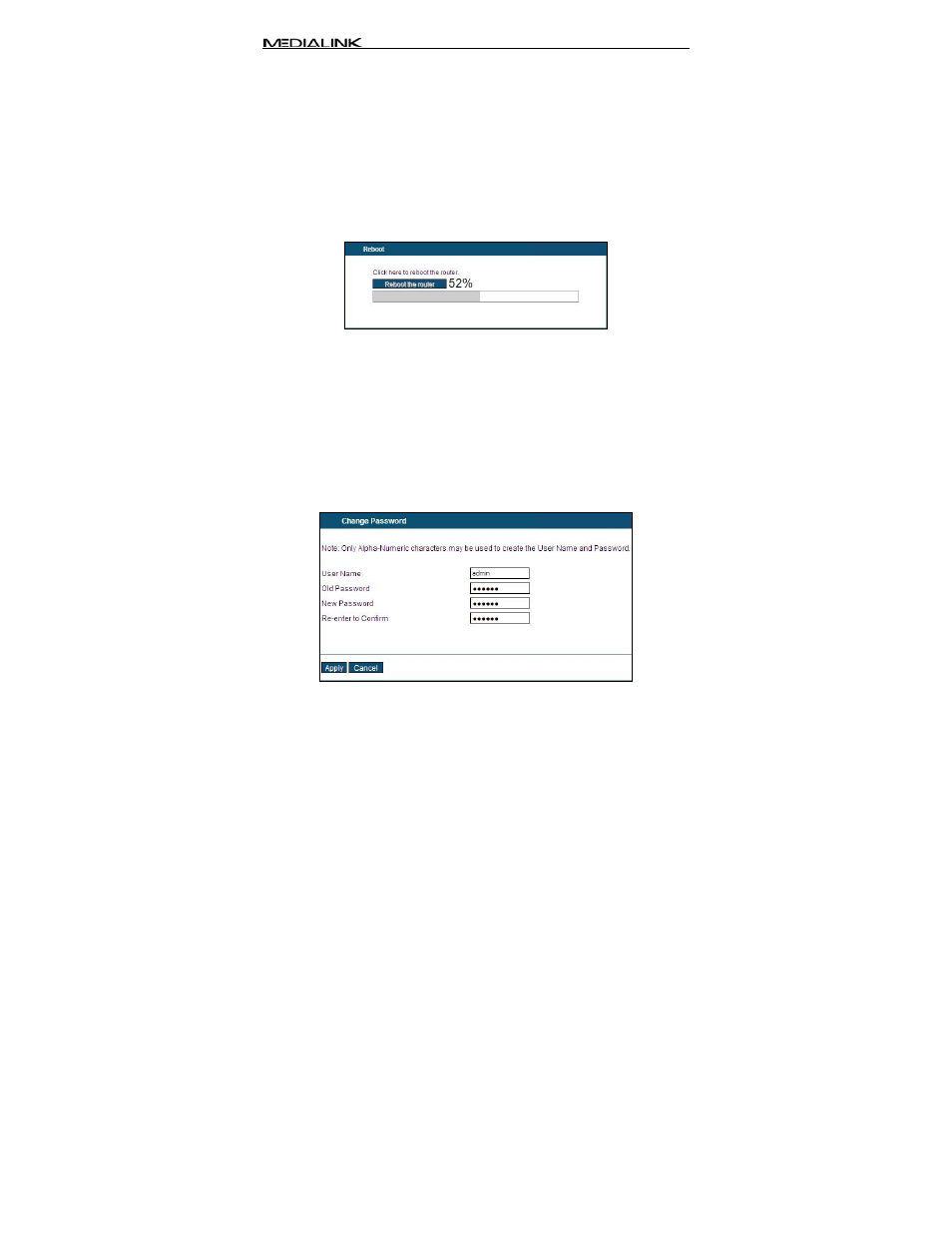 6 reboot the router, 7 change password | Mediabridge MWN-WAPR150N User Guide User Manual | Page 111 / 116