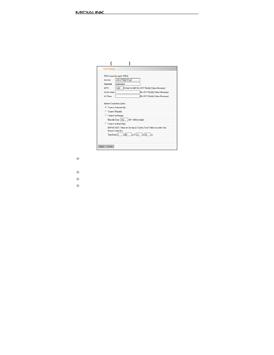 3 wan settings | Mediabridge MWN-WAPR150N User Guide User Manual | Page 69 / 116