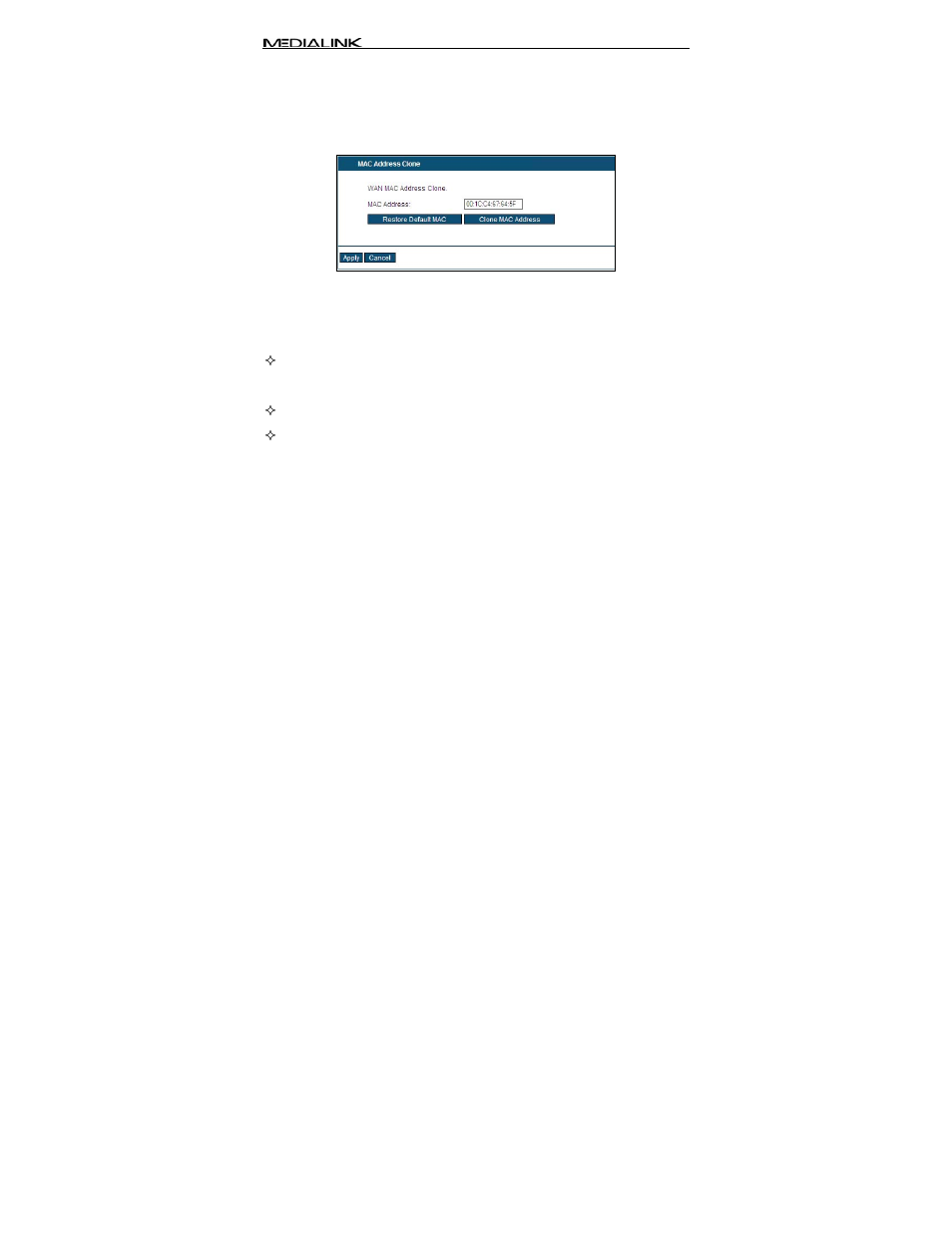 4 mac address clone, 5 dns settings | Mediabridge MWN-WAPR150N User Guide User Manual | Page 72 / 116