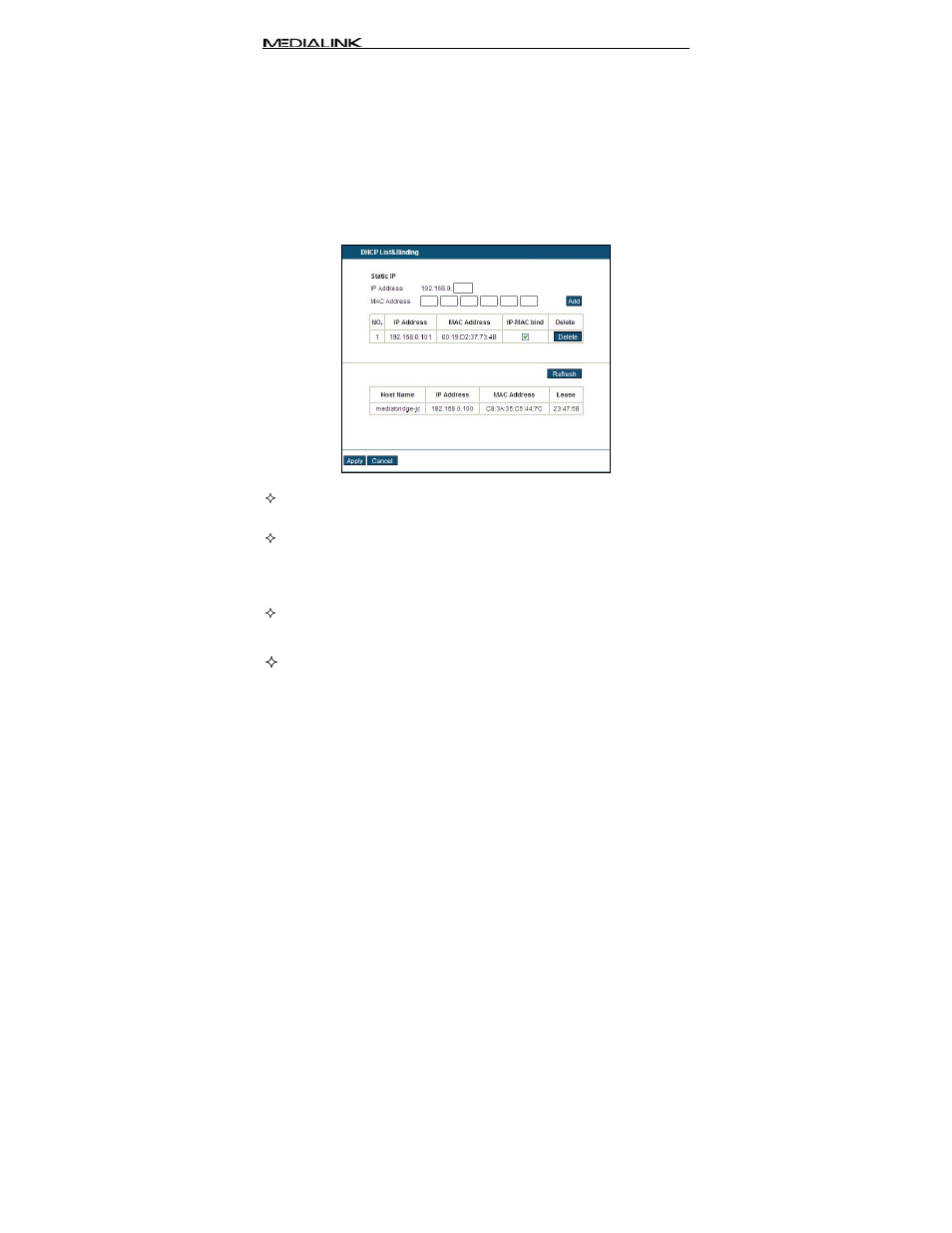 2 dhcp list and binding | Mediabridge MWN-WAPR150N User Guide User Manual | Page 89 / 116