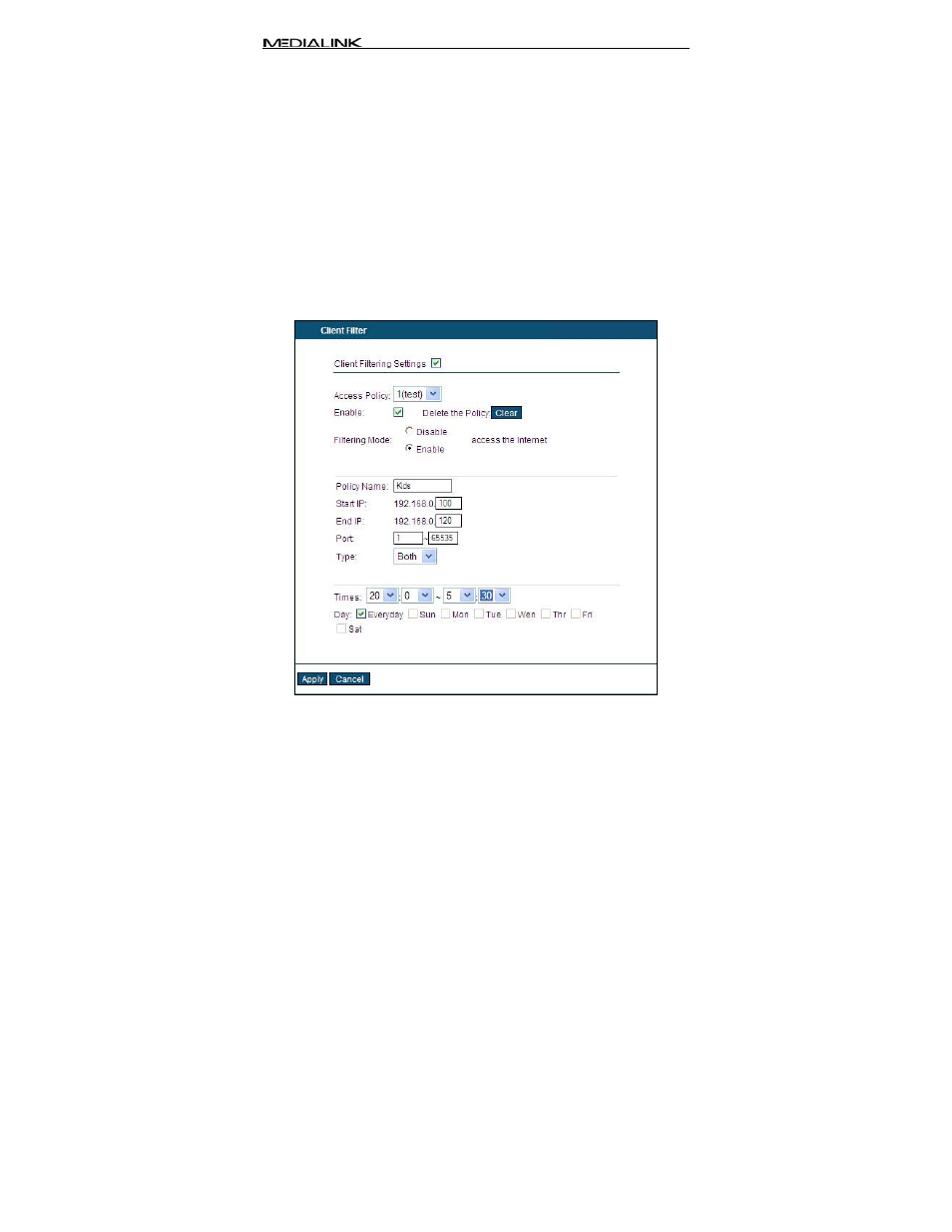 Chapter 10 security settings, 1 client filter settings | Mediabridge MWN-WAPR150N User Guide User Manual | Page 96 / 116
