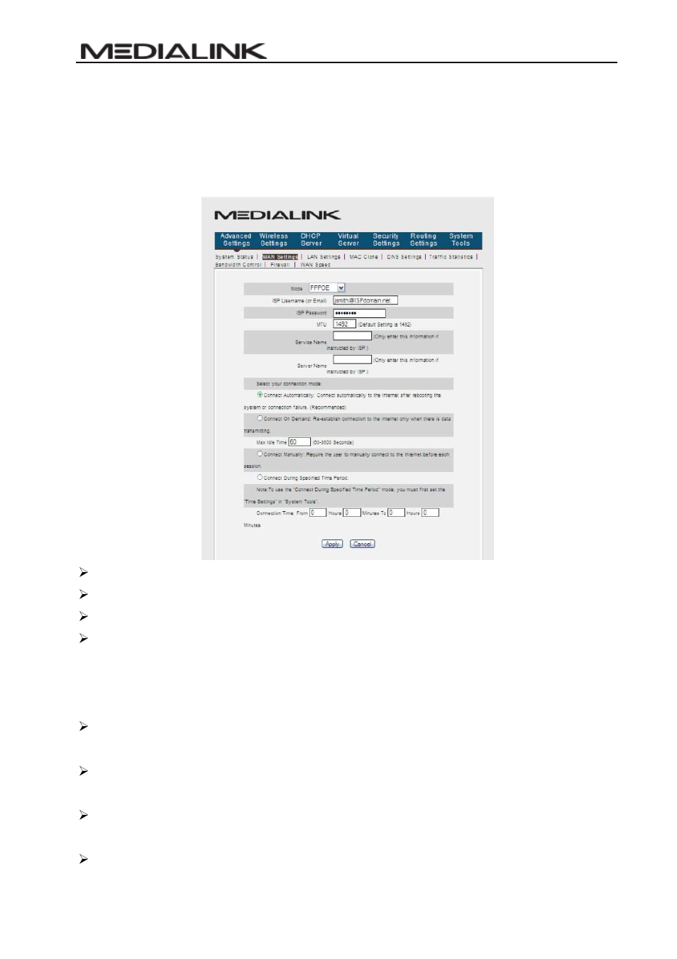 2 wan settings, Ettings | Mediabridge MWN-WAPR150Nv2 User Guide User Manual | Page 19 / 62