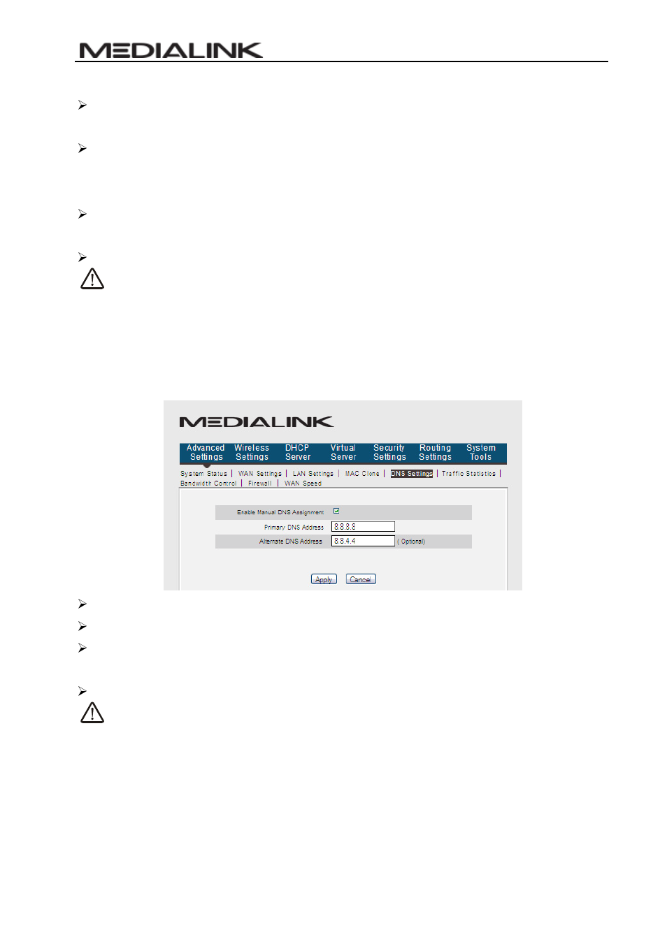 5 dns settings, Ettings | Mediabridge MWN-WAPR150Nv2 User Guide User Manual | Page 24 / 62