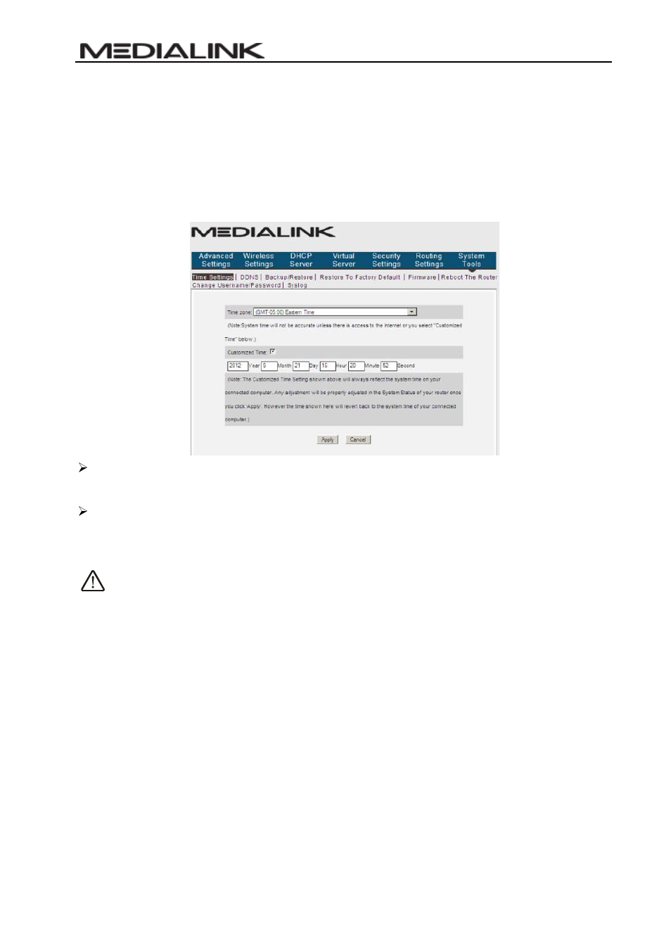 Chapter 10 system tools, 1 time settings, 2 ddns | Ettings, Ddns | Mediabridge MWN-WAPR150Nv2 User Guide User Manual | Page 50 / 62
