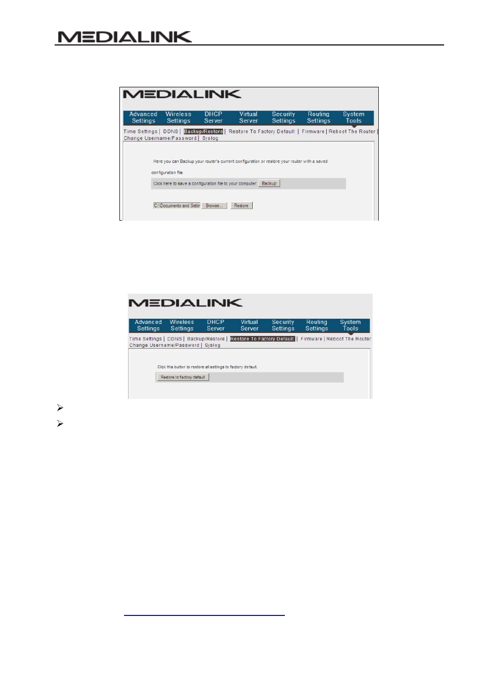 4 restore to factory default, 5 firmware, Estore to | Actory, Efault, Irmware | Mediabridge MWN-WAPR150Nv2 User Guide User Manual | Page 53 / 62