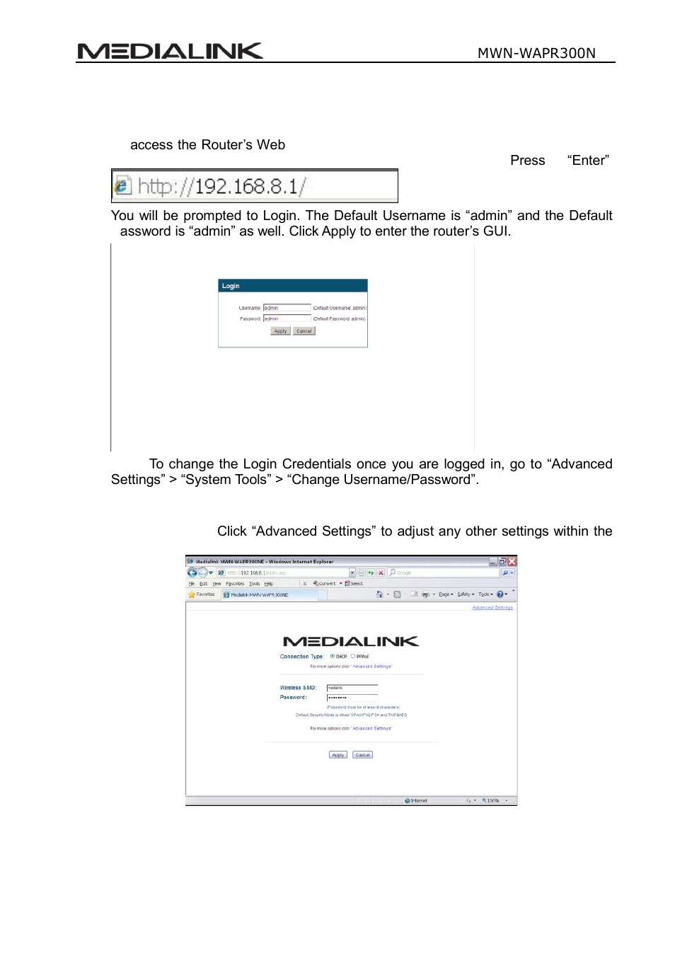 Og in to the, Outer | Mediabridge MWN-WAPR300N User Guide User Manual | Page 17 / 70