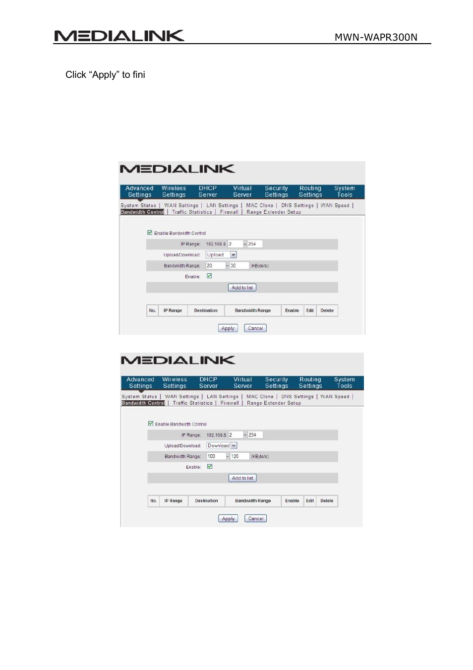 Raffic, Tatistics | Mediabridge MWN-WAPR300N User Guide User Manual | Page 30 / 70