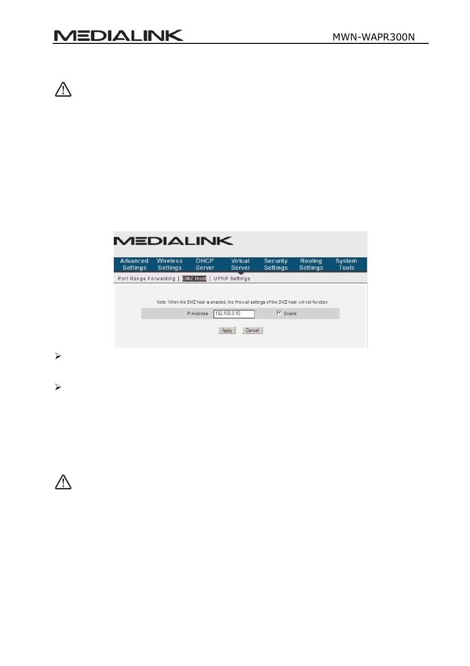 Ettings, Upnp | Mediabridge MWN-WAPR300N User Guide User Manual | Page 49 / 70