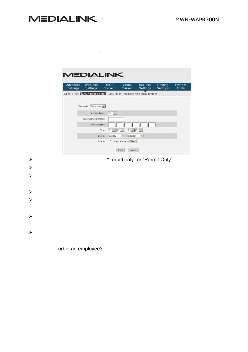 Ddress, Ilter | Mediabridge MWN-WAPR300N User Guide User Manual | Page 52 / 70