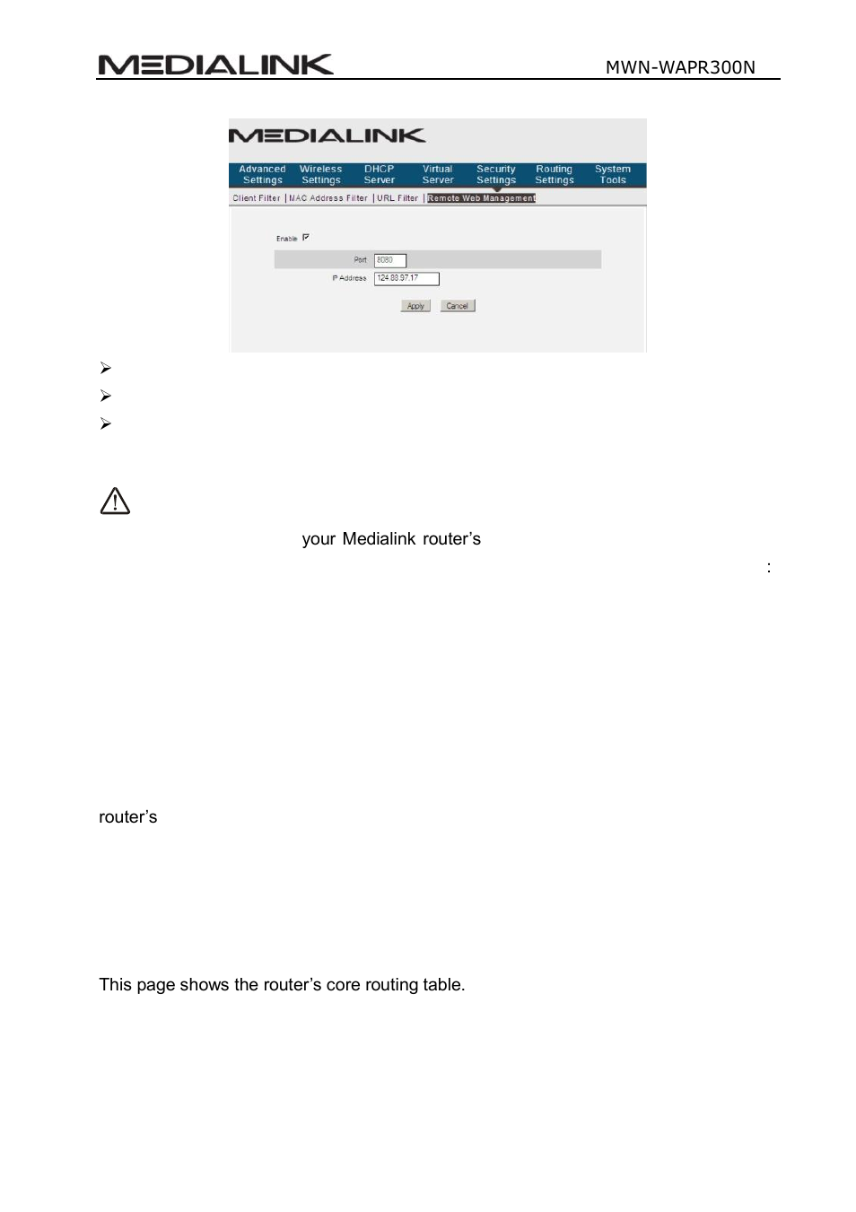 Chapter 9 routing settings, Outing, Able | Mediabridge MWN-WAPR300N User Guide User Manual | Page 55 / 70