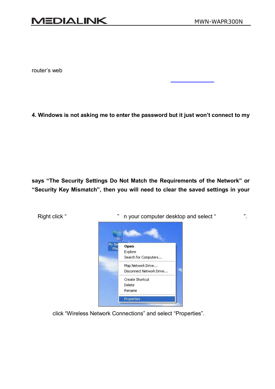 Appendix 4 clear wireless configuration . 61, Appendix 4 clear wireless configuration | Mediabridge MWN-WAPR300N User Guide User Manual | Page 66 / 70
