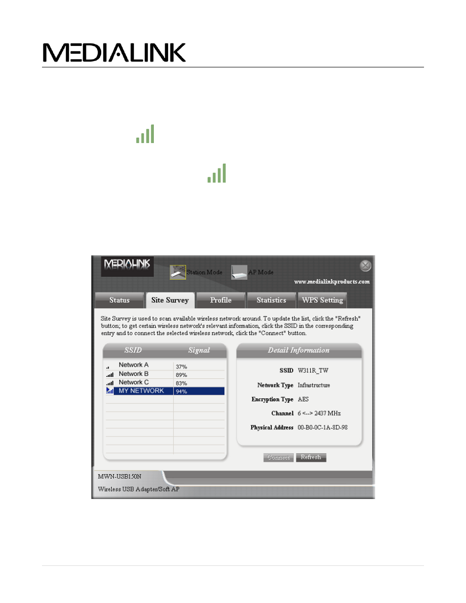 Step 7. connect to your network, Wireless n usb adapter - user guide | Mediabridge MWN-USB150N Windows User Manual | Page 11 / 28