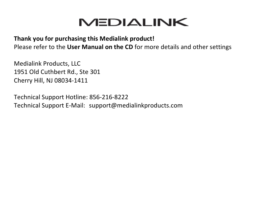 Mediabridge MWN-USB300N Quick Installation Guide User Manual | Page 9 / 9