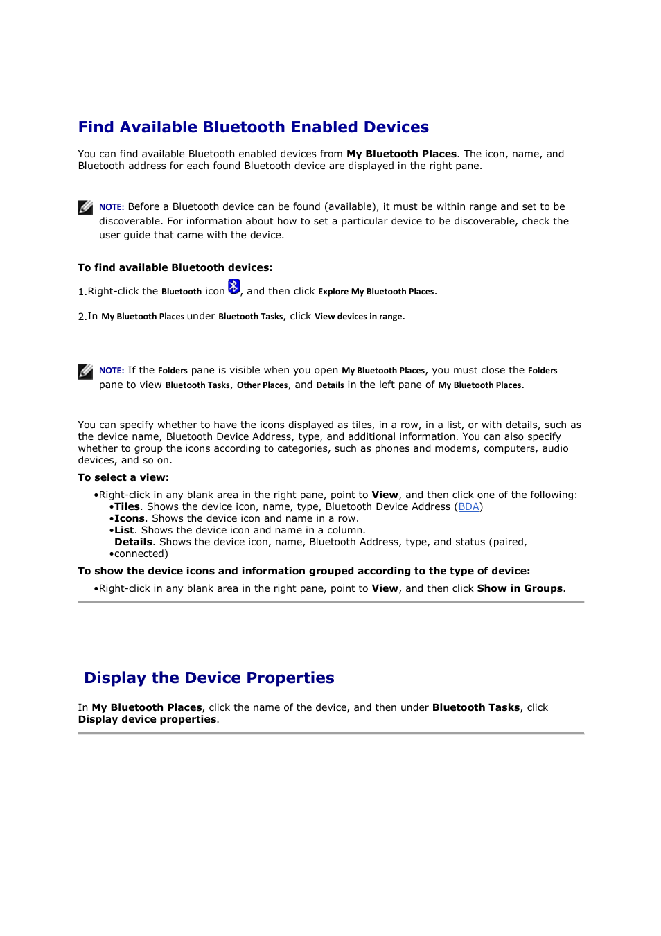 Find available bluetooth enabled devices, Display the device properties | Mediabridge MUA-BA3 Windows XP User Manual | Page 8 / 40