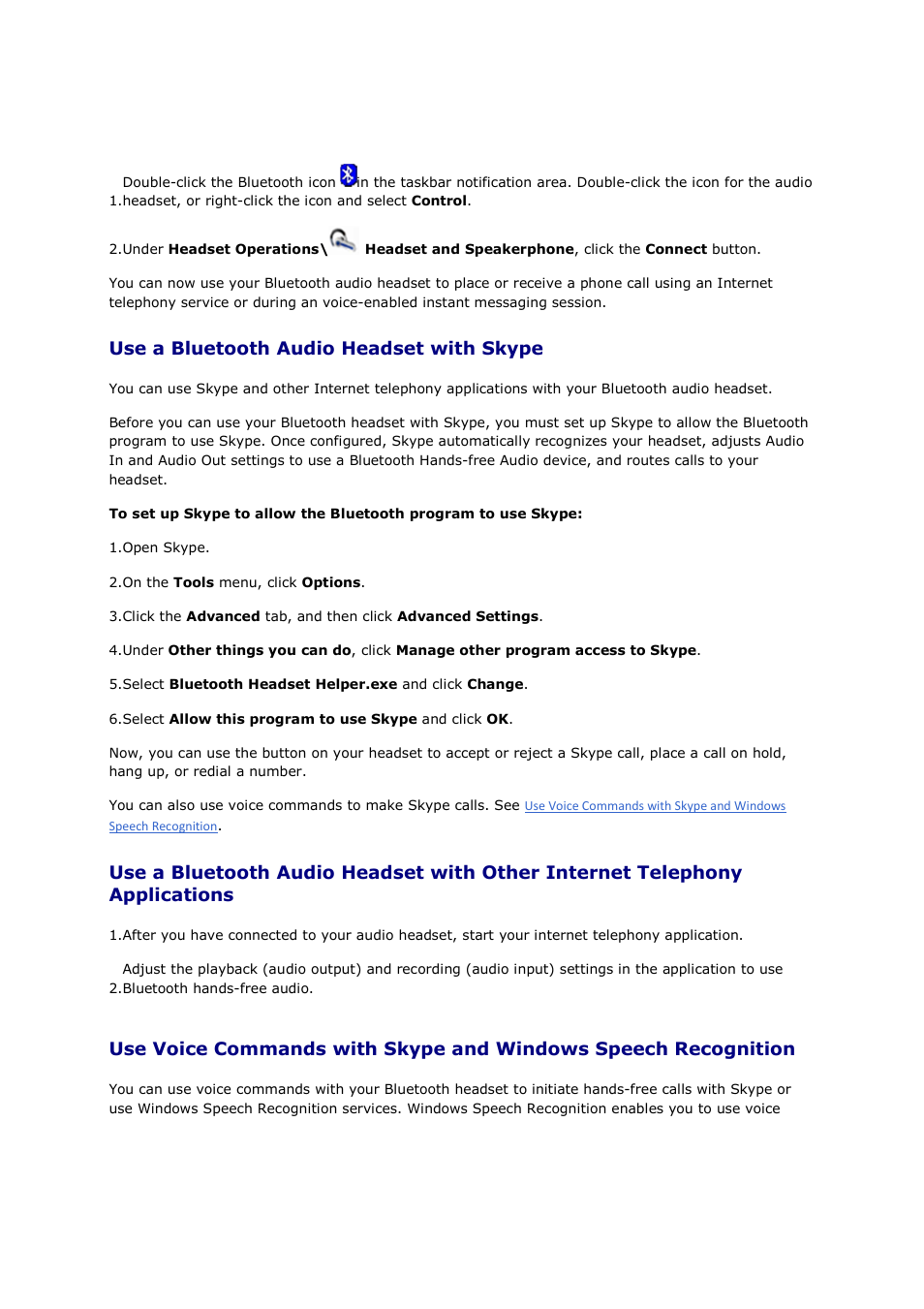 Use a bluetooth audio headset with skype | Mediabridge MUA-BA3 Windows Vista / 7 User Manual | Page 11 / 61
