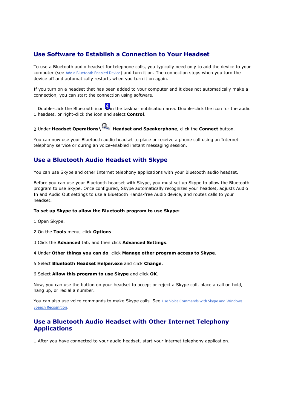 Use a bluetooth audio headset with skype | Mediabridge MUA-BA3 Windows Vista / 7 User Manual | Page 16 / 61