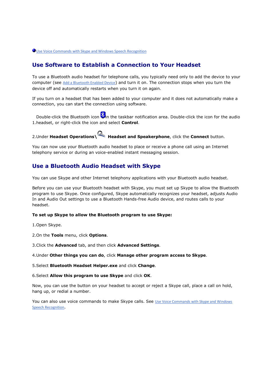 Use a bluetooth audio headset with skype | Mediabridge MUA-BA3 Windows Vista / 7 User Manual | Page 21 / 61
