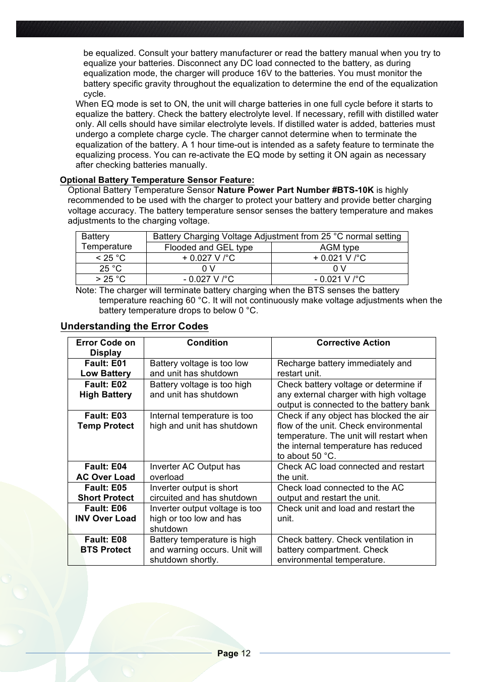 Nature Power 3000W Pure Sine Inverter Charger (38330) User Manual | Page 12 / 16