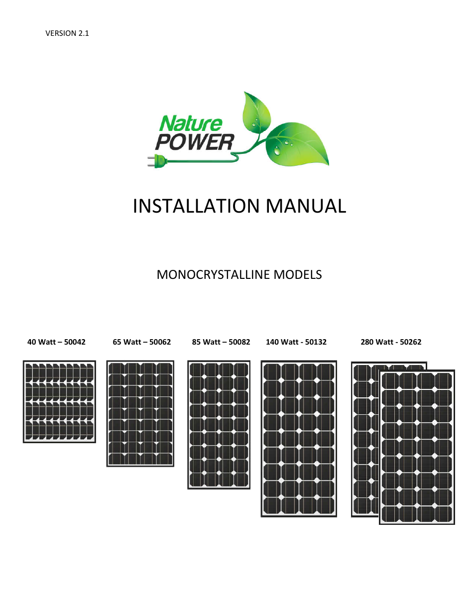 Nature Power 40 Watt Solar Charge Kit (50042) User Manual | 9 pages