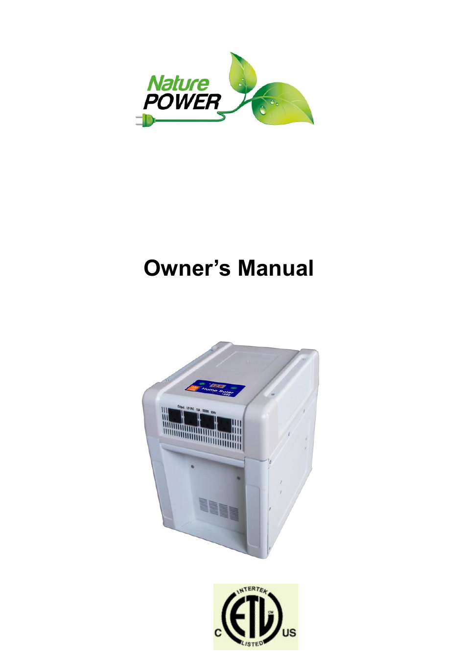 Nature Power Solar Home and RV Kit 40 Watts (40402) User Manual | 20 pages