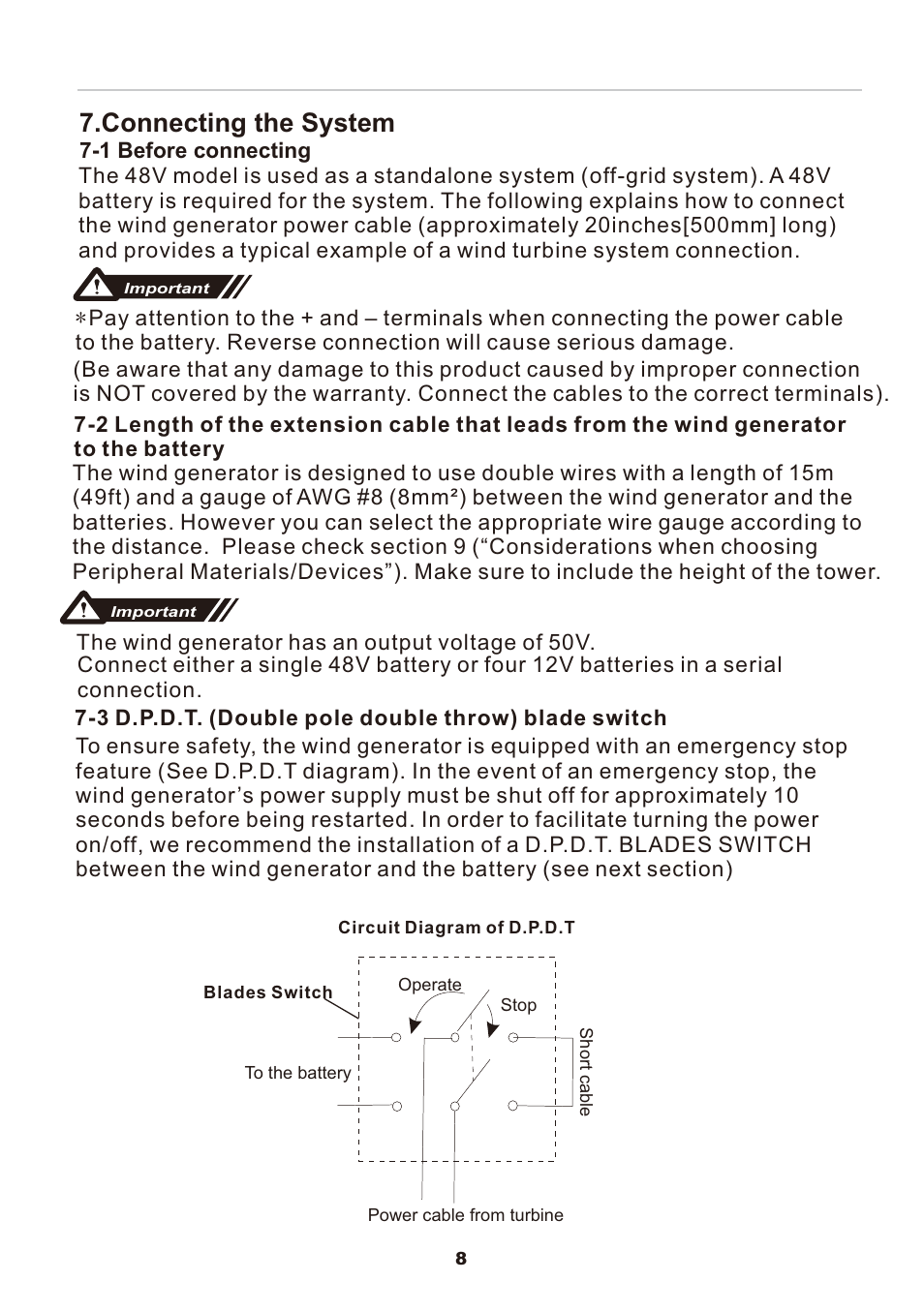 页 10, Connecting the system | Nature Power 2000W-48V Marine Grade Wind Turbine (70701) User Manual | Page 10 / 20