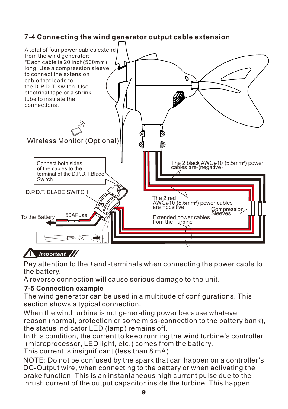 页 11 | Nature Power 2000W-48V Marine Grade Wind Turbine (70701) User Manual | Page 11 / 20