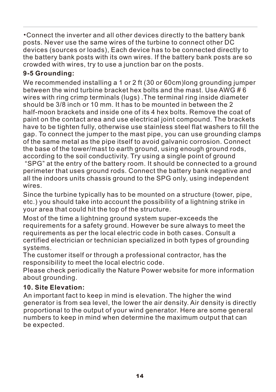 页 16 | Nature Power 2000W-48V Marine Grade Wind Turbine (70701) User Manual | Page 16 / 20
