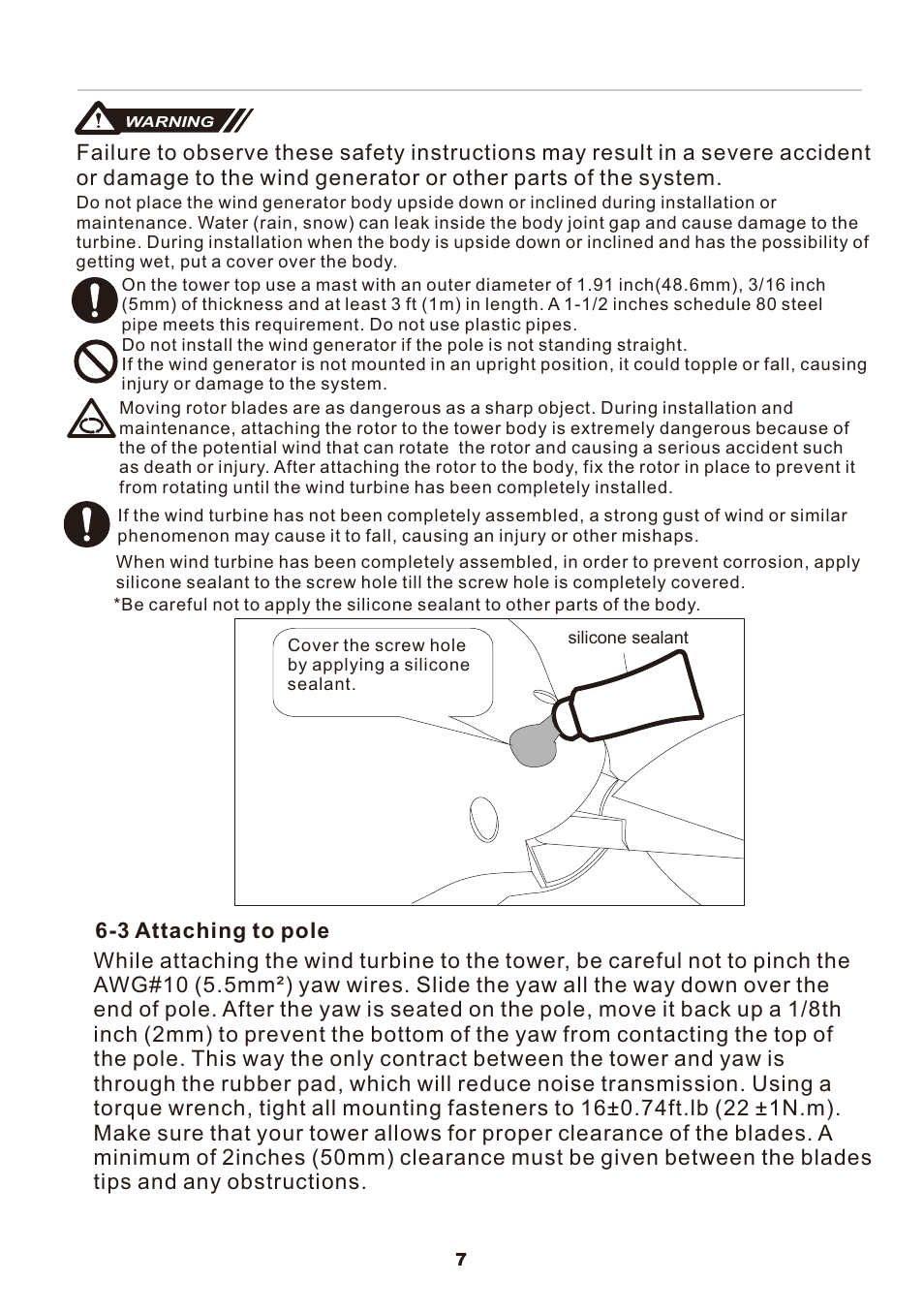 Nature Power 2000W-48V Marine Grade Wind Turbine (70701) User Manual | Page 9 / 20