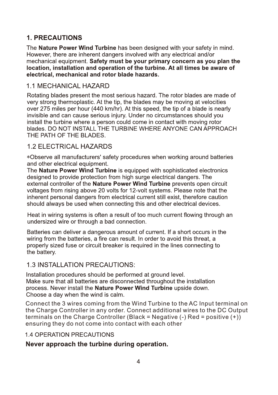 Nature Power Marine Grade 400 Watt Wind Turbine (70500) User Manual | Page 4 / 16