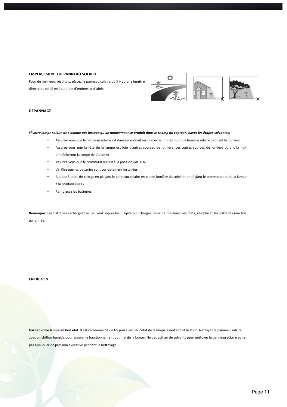 Page 11 | Nature Power Solar Motion Light 500 Single (22260) User Manual | Page 11 / 20