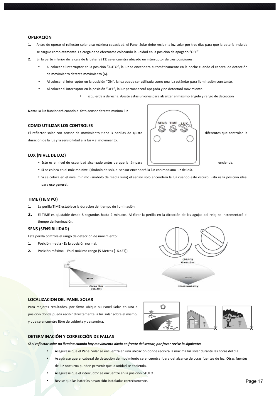Nature Power Solar Motion Light 500 Single (22260) User Manual | Page 17 / 20