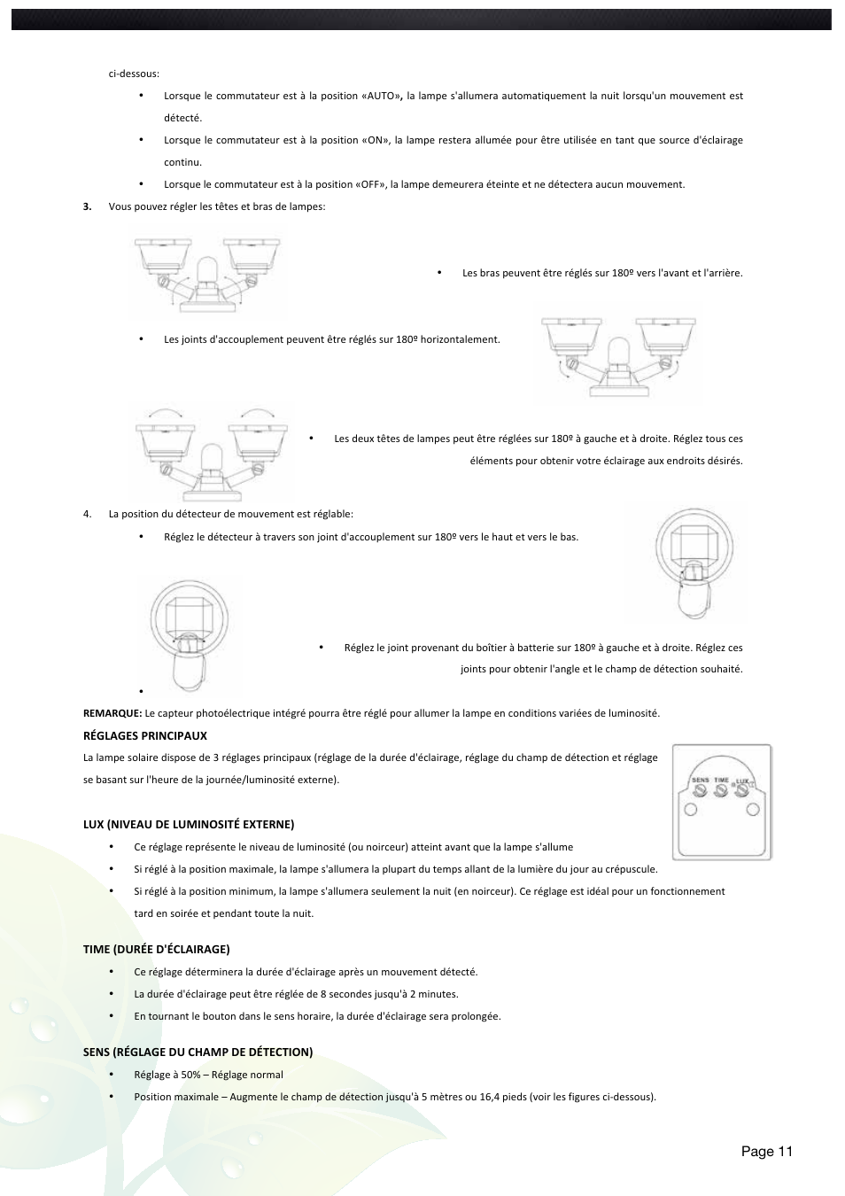 Page 11 | Nature Power Solar Motion Light 600 Dual (22060) User Manual | Page 11 / 20