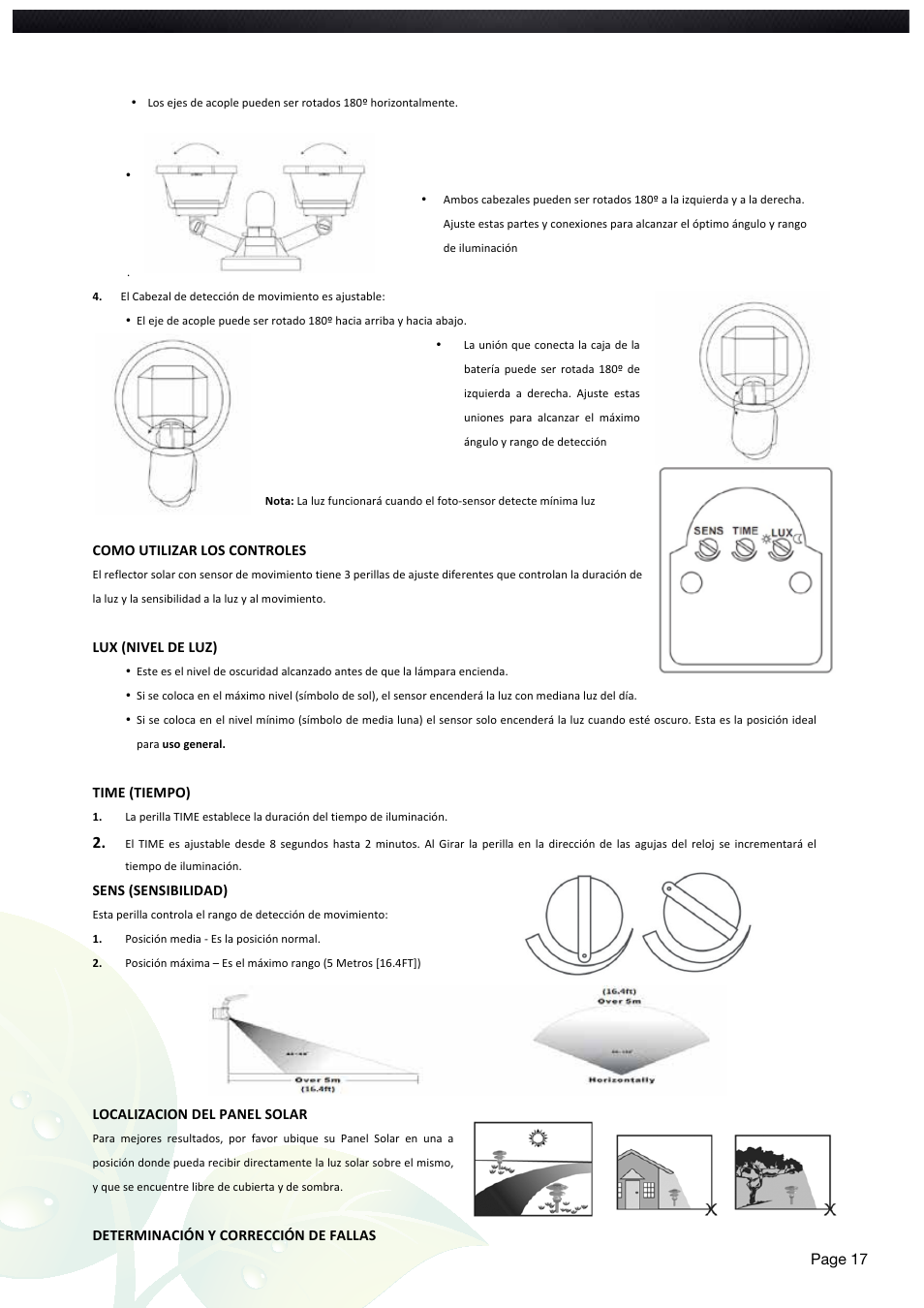 Nature Power Solar Motion Light 600 Dual (22060) User Manual | Page 17 / 20